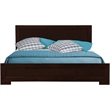 Trent Wooden Platform Bed in Walnut King with 1 Nightstand