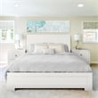 Trent Wooden Platform Bed in Charcoal King with 2 Nightstands