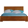 Trent Wooden Platform Bed in Espresso Queen with 1 Nightstand