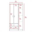 TUHOME Austral 3 Door Armoire Engineered Wood Armoires in  White