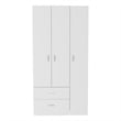 TUHOME Austral 3 Door Armoire Engineered Wood Armoires in  White