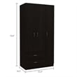 TUHOME Austral 3 Door Armoire Engineered Wood Armoires in  Black