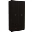 TUHOME Austral 3 Door Armoire Engineered Wood Armoires in  Black