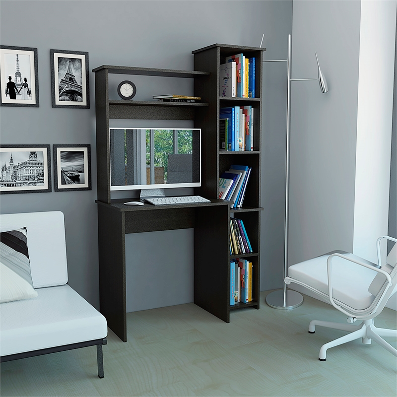 TUHOME Versalles Desk  Engineered Wood Desks in  Black