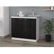 Tuhome Furniture Napoles Engineered Wood Cabinet with Utility Sink in Espresso