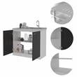 Tuhome Furniture Napoles Engineered Wood Cabinet with Utility Sink in Espresso