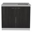 Tuhome Furniture Napoles Engineered Wood Cabinet with Utility Sink in Espresso
