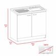 Tuhome Furniture Napoles Engineered Wood Cabinet with Utility Sink in Espresso