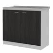 Tuhome Furniture Napoles Engineered Wood Cabinet with Utility Sink in Espresso