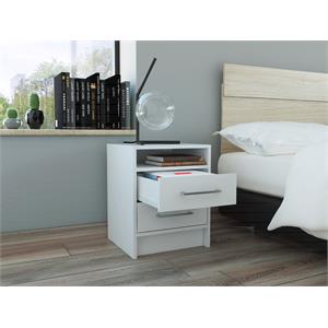 tuhome eter 2 drawer modern wooden nightstand