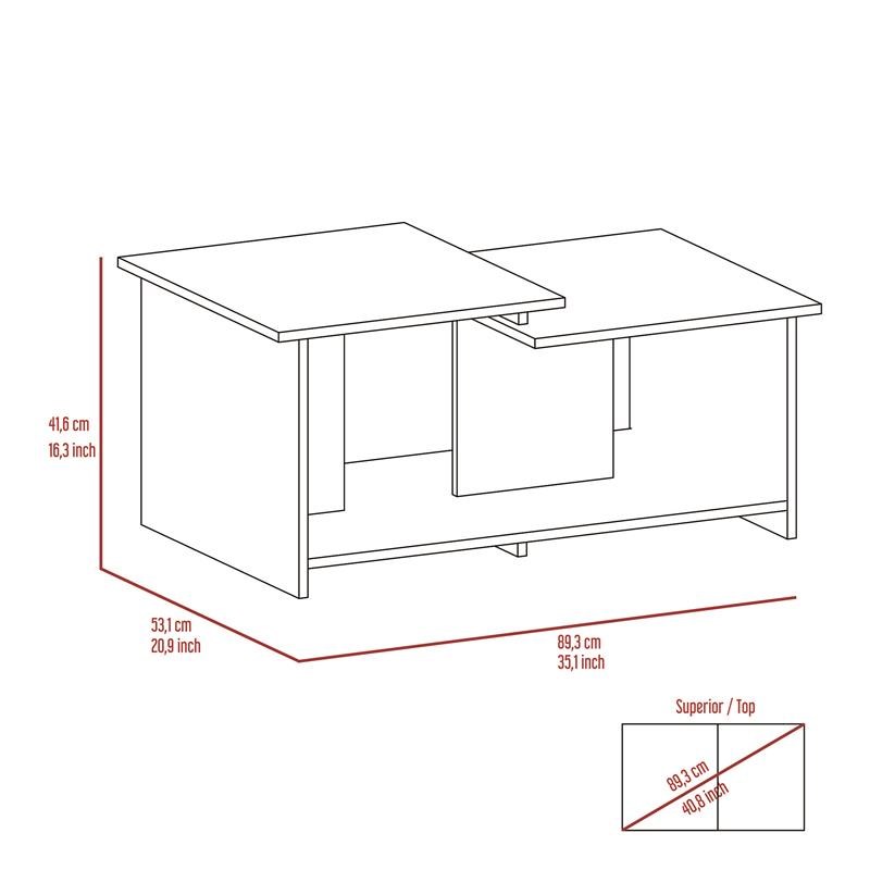 TUHOME Wema 3 Coffee Table Engineered Wood Coffee Tables in  Brown