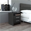 TUHOME Eter Nightstand Engineered Wood Nightstands in  Black
