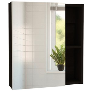 TUHOME Labelle Medicine Cabinet With Mirror Engineered Wood in  Black