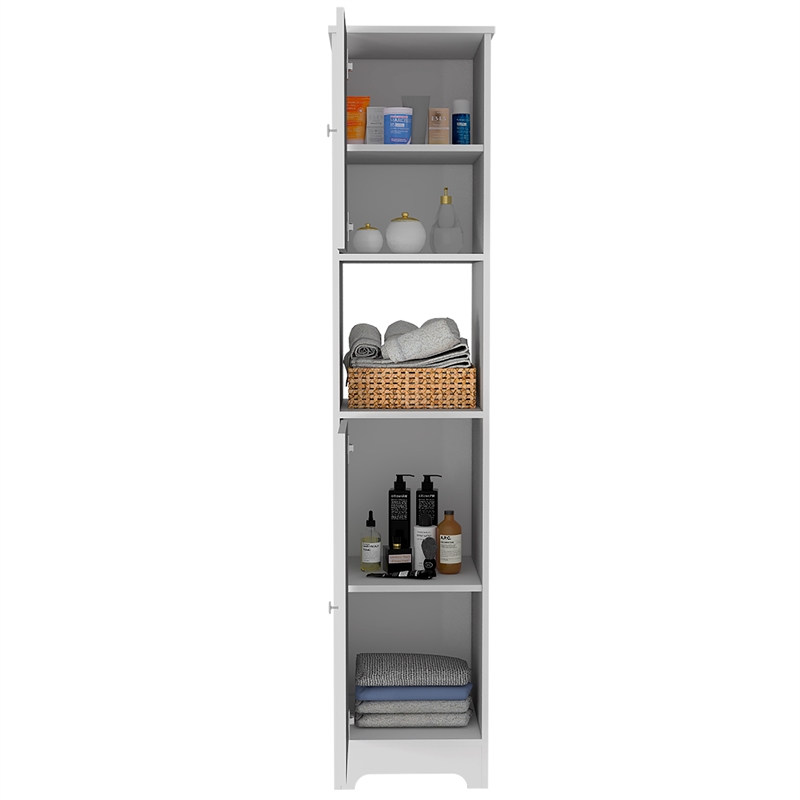TUHOME Ibis Linen Cabinet  Engineered Wood Storage Cabinets in  White