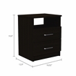 Tuhome Napoles 2 Drawer Night Stand Espresso