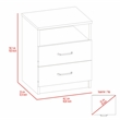 Tuhome Napoles 2 Drawer Night Stand Espresso