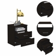Tuhome Napoles 2 Drawer Night Stand Espresso