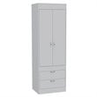 Tuhome Furniture Lisboa Engineered Wood 2-Drawers/2-Doors Armoire in White