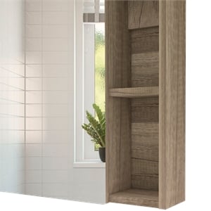 Tuhome Labelle Medicine Cabinet with Mirror- Mirrored - Engineered Wood
