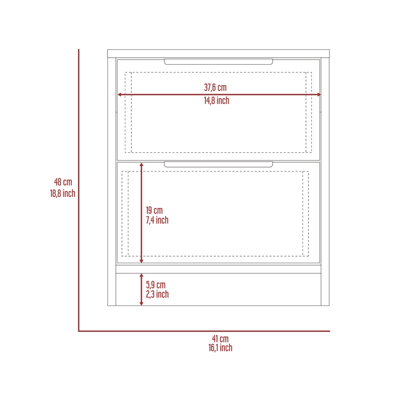 TUHOME Kaia Nightstand  Engineered Wood Nightstands in  Multi-color