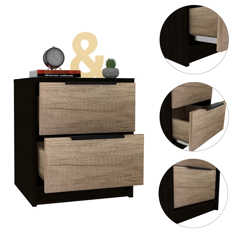 TUHOME Kaia Nightstand  Engineered Wood Nightstands in  Multi-color