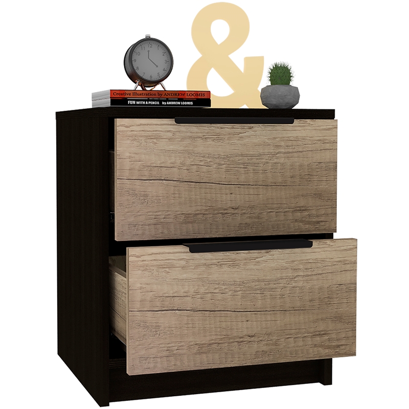 TUHOME Kaia Nightstand  Engineered Wood Nightstands in  Multi-color