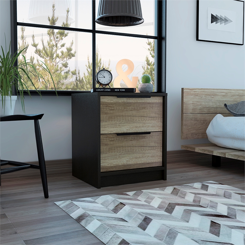 TUHOME Kaia Nightstand  Engineered Wood Nightstands in  Multi-color
