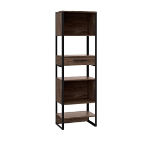 tuhome magnum 5 shelf wooden bookcase