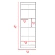 Tuhome Black Modern Engineered Wood Multi Storage Two-Door Pantry Cabinet