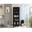 Tuhome Black Modern Engineered Wood Multi Storage Two-Door Pantry Cabinet