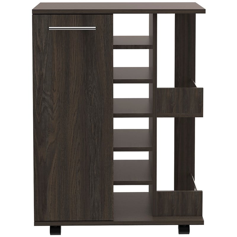 TUHOME Bar Cart  Engineered Wood Bar Carts in  Brown