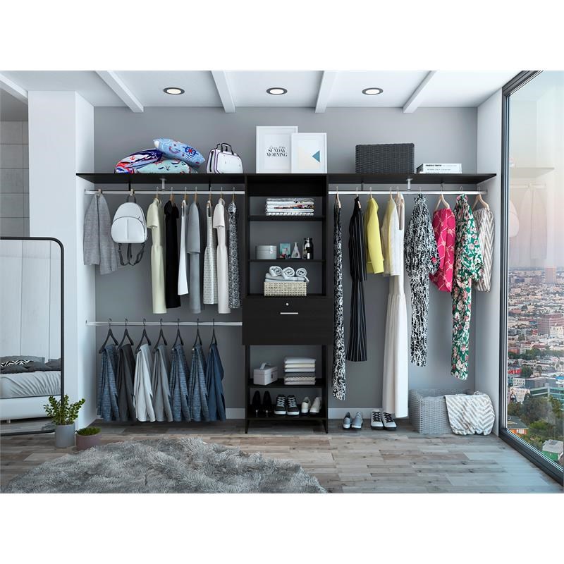 Tuhome Black Modern Engineered Wood Plego 70