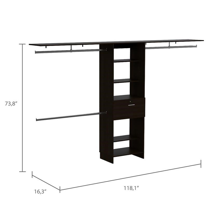 Tuhome Black Modern Engineered Wood Plego 70