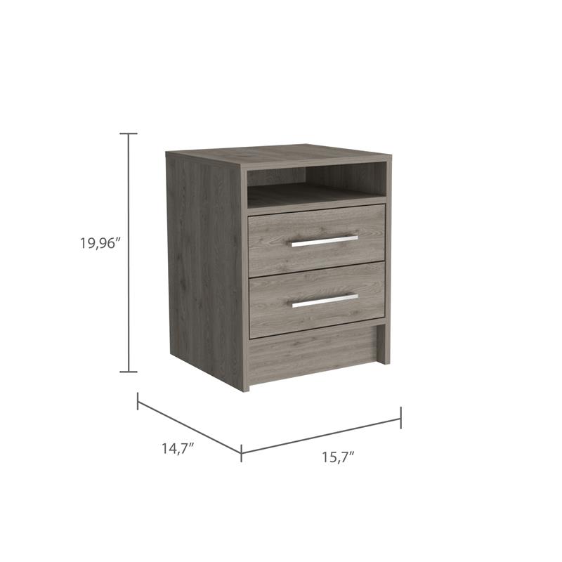 TUHOME Eter Nightstand  Engineered Wood Nightstands in  Gray