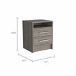 TUHOME Eter Nightstand  Engineered Wood Nightstands in  Gray