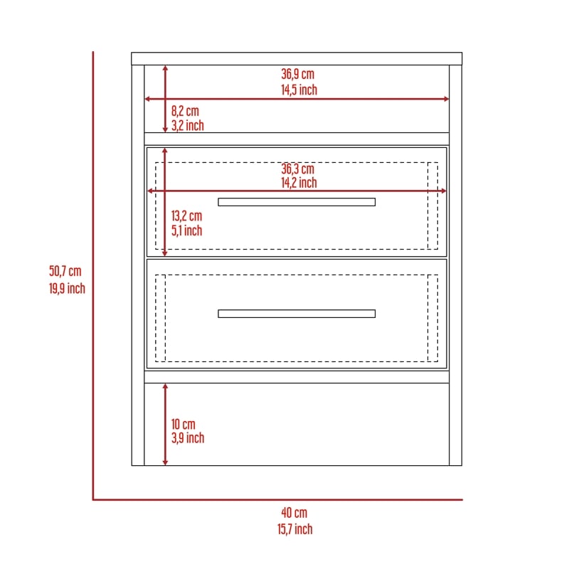 TUHOME Eter Nightstand  Engineered Wood Nightstands in  Gray