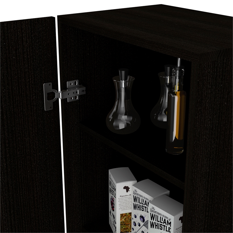 TUHOME Belleria Pantry Engineered Wood Pantries in  Black