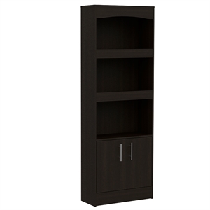 tuhome simma 3 shelf 2 door wooden bookcase cabinet