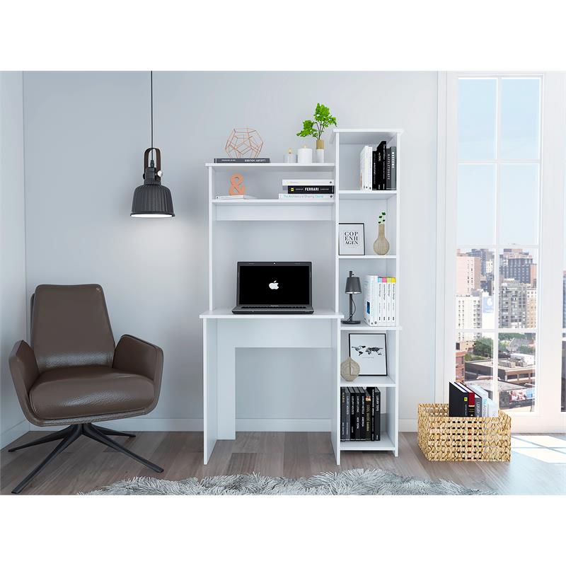 TUHOME Versalles Desk Engineered Wood Desks in  White