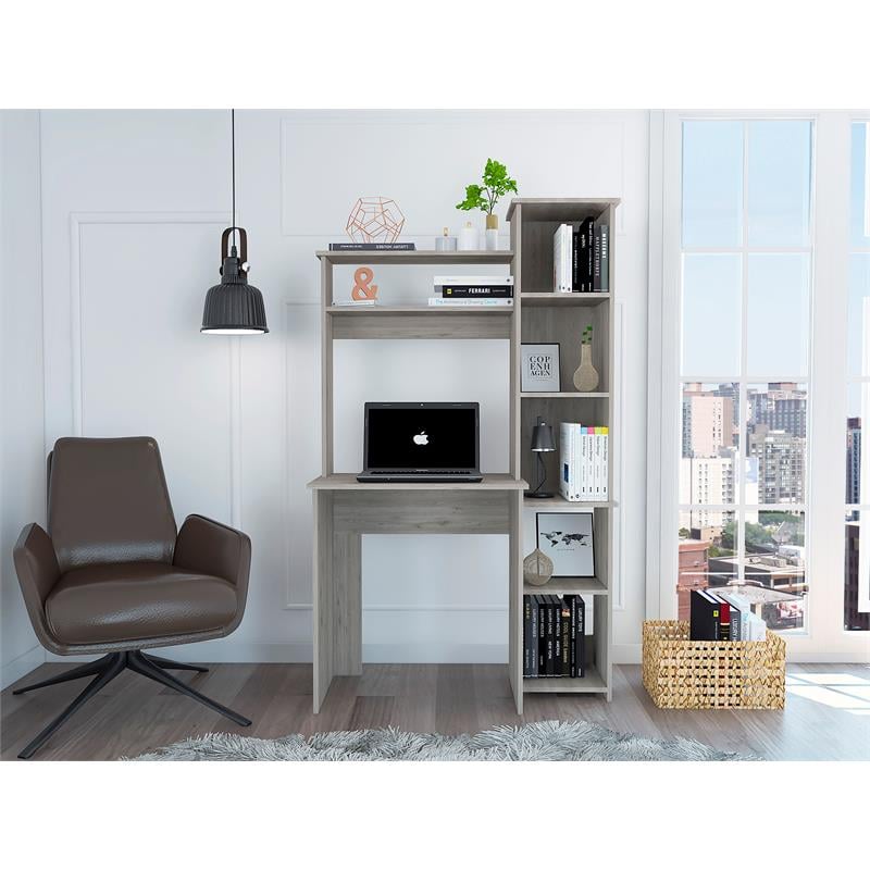 TUHOME Versalles Desk Engineered Wood Desks in  Gray