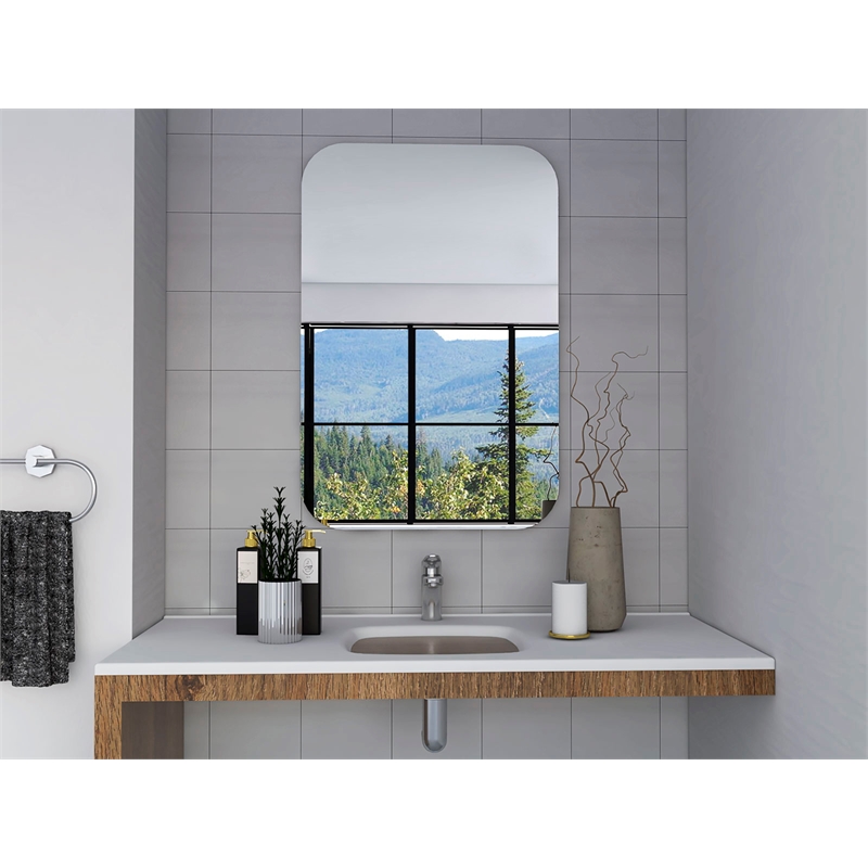 TuHome Mirrored Modern- Material- Glass Pompei Mirror