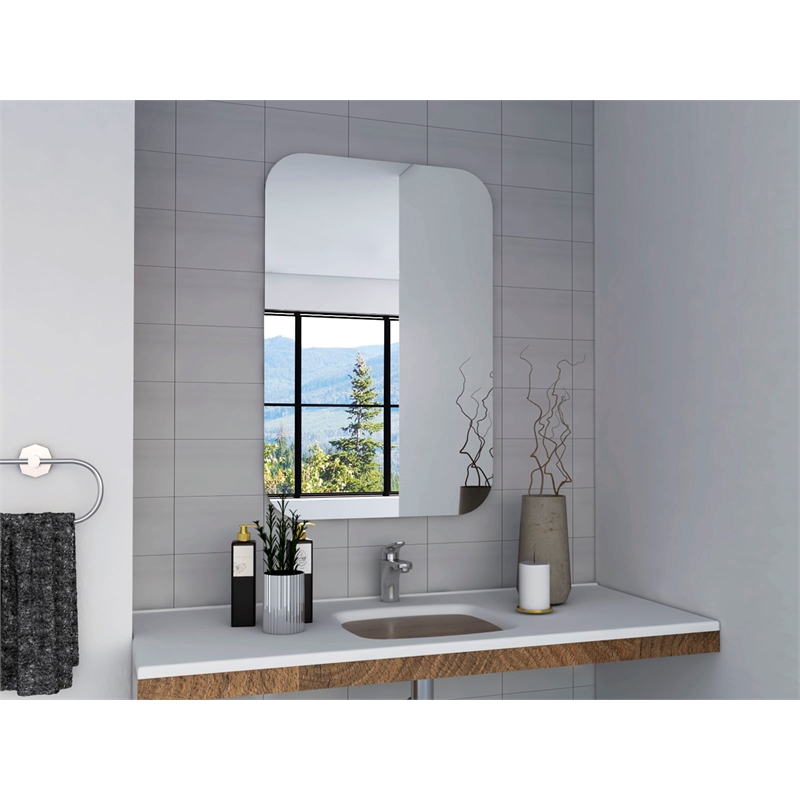 TuHome Mirrored Modern- Material- Glass Pompei Mirror