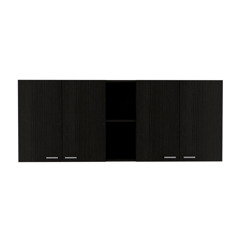 TuHome Black Modern Engineered Wood Portofino 150 Wall Cabinet