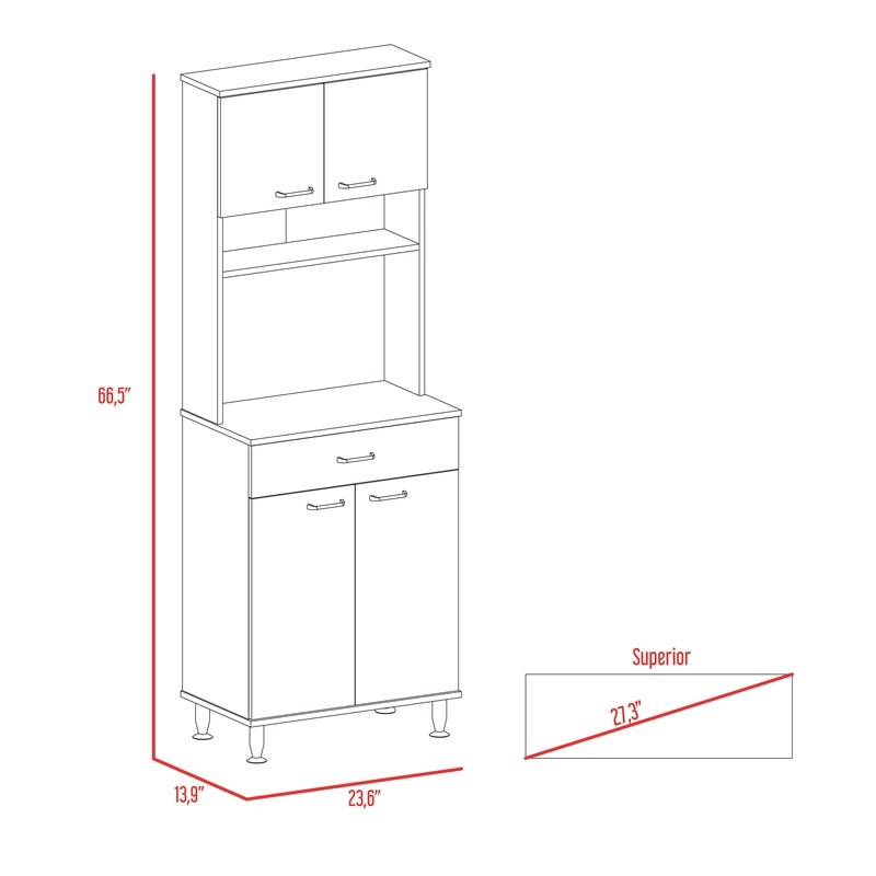 TUHOME Della 60 Kitchen Pantry Engineered Wood Pantries in  Black