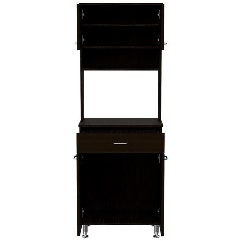 TUHOME Della 60 Kitchen Pantry Engineered Wood Pantries in  Black