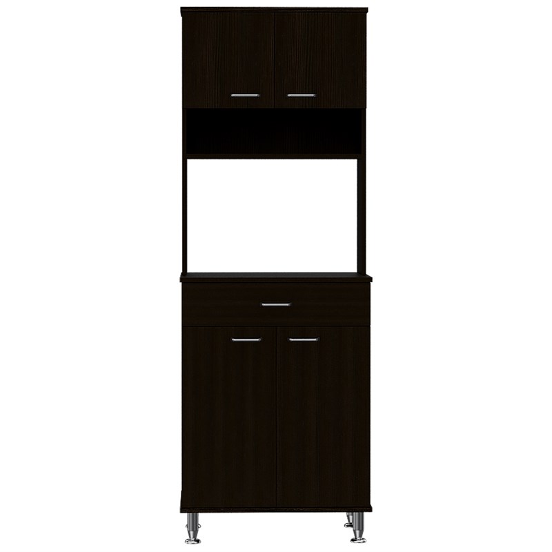 TUHOME Della 60 Kitchen Pantry Engineered Wood Pantries in  Black