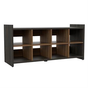tuhome modern wooden cubby shoe rack in mahogany