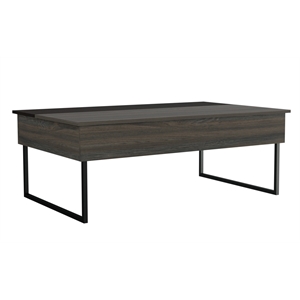tuhome modern engineered wood black kaskade lift top coffee table