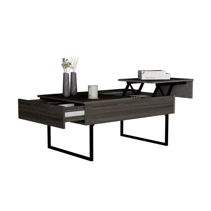 TUHOME Beyond Lift Top Coffee Table Engineered Wood in  Multi-color