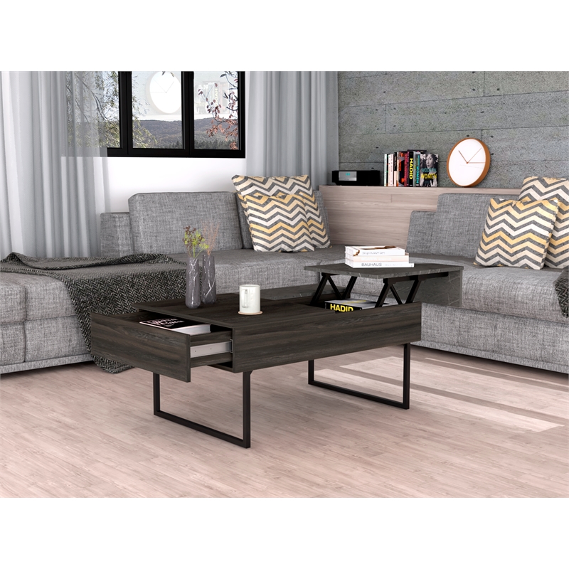 TUHOME Beyond Lift Top Coffee Table Engineered Wood in  Multi-color